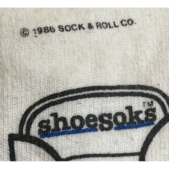 Vintage 1986 ShoeSoks Screen printed Sneakers on Tube Socks Sock & Roll Co - Picture 3 of 4